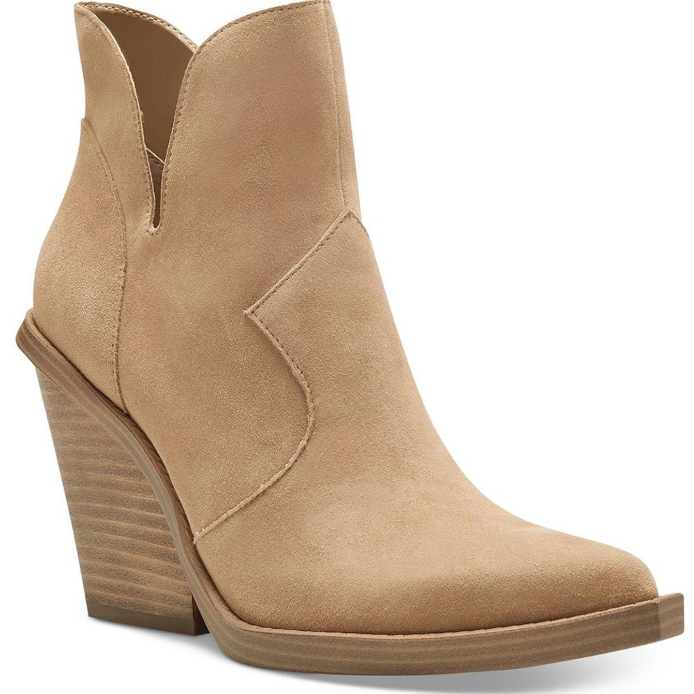 Jessica Simpson LEESHI CUT-OUT POINTED TOE ANKLE BOOTS,Chunky Heel NWB